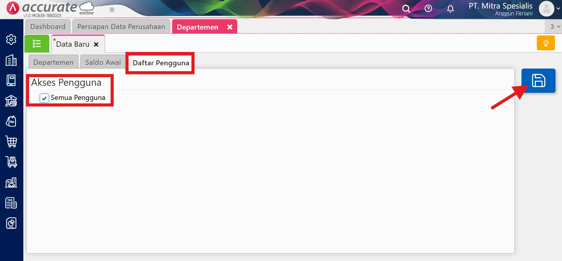 10 Cara menambahkan data departemen dan proyek